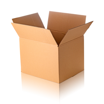 a partially open cardboard box